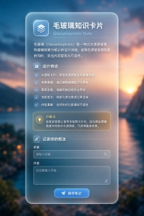 收藏一条玻璃拟态页面 Prompt：适合做展示型知识卡和灵感卡片