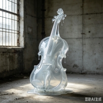 AI透明玻璃艺术：熔融材质与工业风摄影提示词分享
