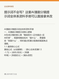 提示词不会写？这套AI漫剧分镜提示词全体系资料手册可以直接拿来改
