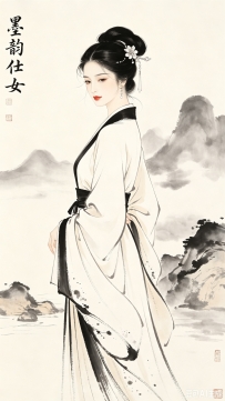 小白也能画出的高级感：新中式水墨仕女完整提示词分享