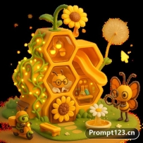分享一份3D手作风格角色提示词手册，包含各类材质和三维场景描述词。