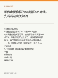 想做出更像样的AI漫剧怎么赚钱，先看看这套关键词